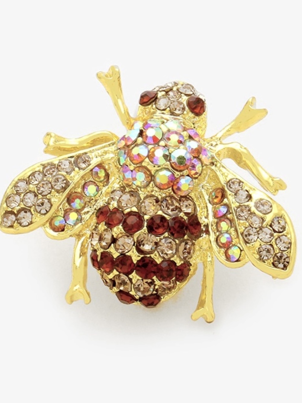 Brown AB Crystal Bee Brooch "Host Pick July 2019"